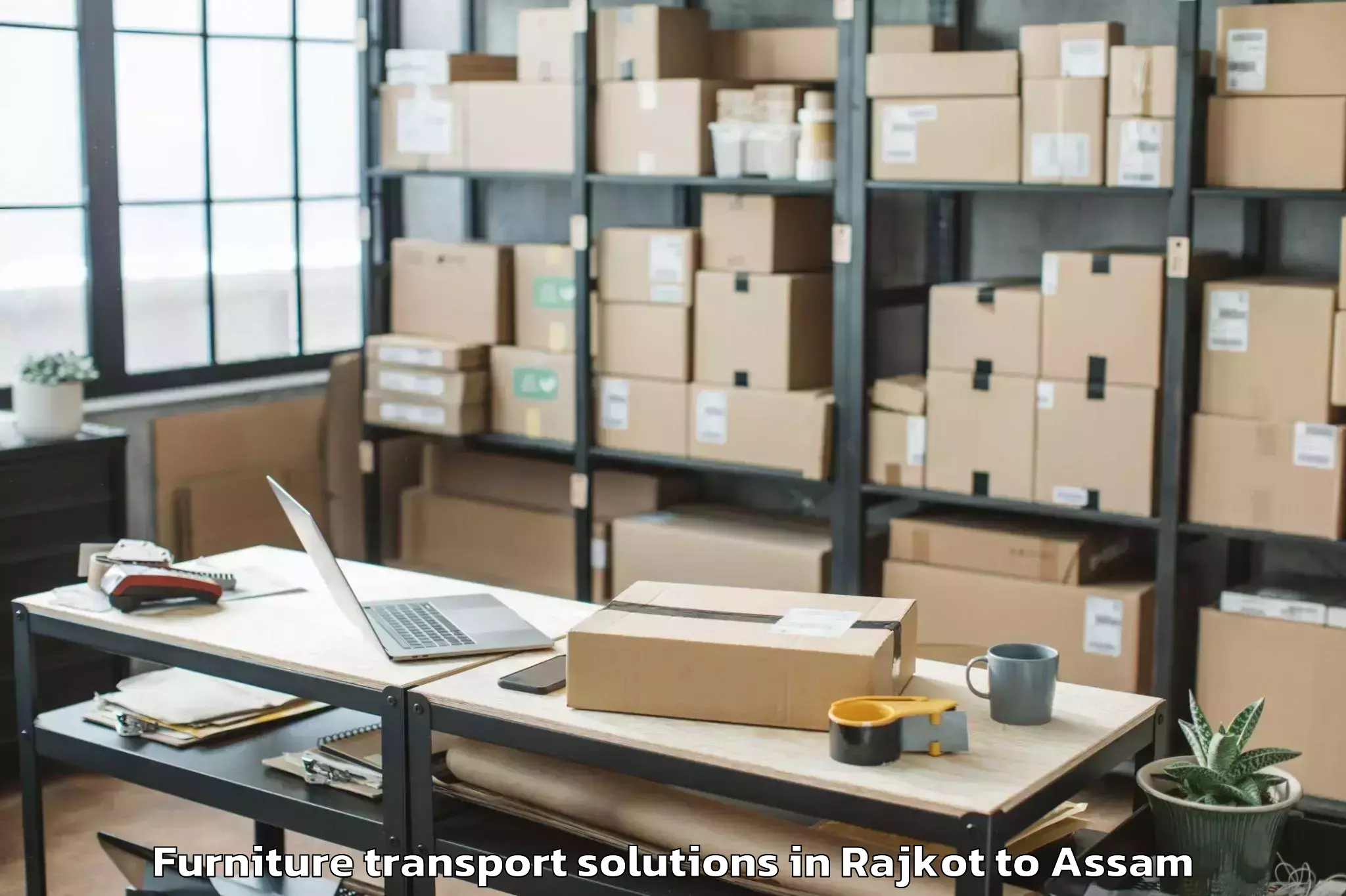 Reliable Rajkot to Basugaon Furniture Transport Solutions